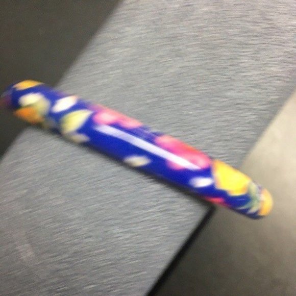 Flower Bangle Bracelet Blue Pink Yellow Orange Green Soft Girl Barbie Retro - Picture 3 of 5